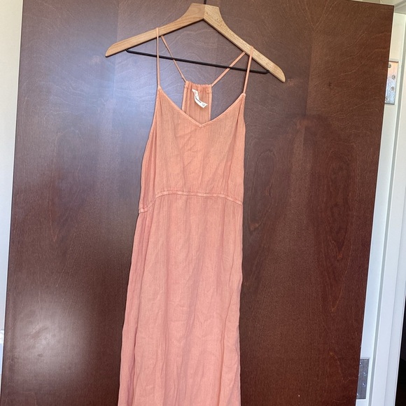NWOT Daily Practice Light Peach Pink Cotton Gauze Midi Dress XS - Picture 2 of 7